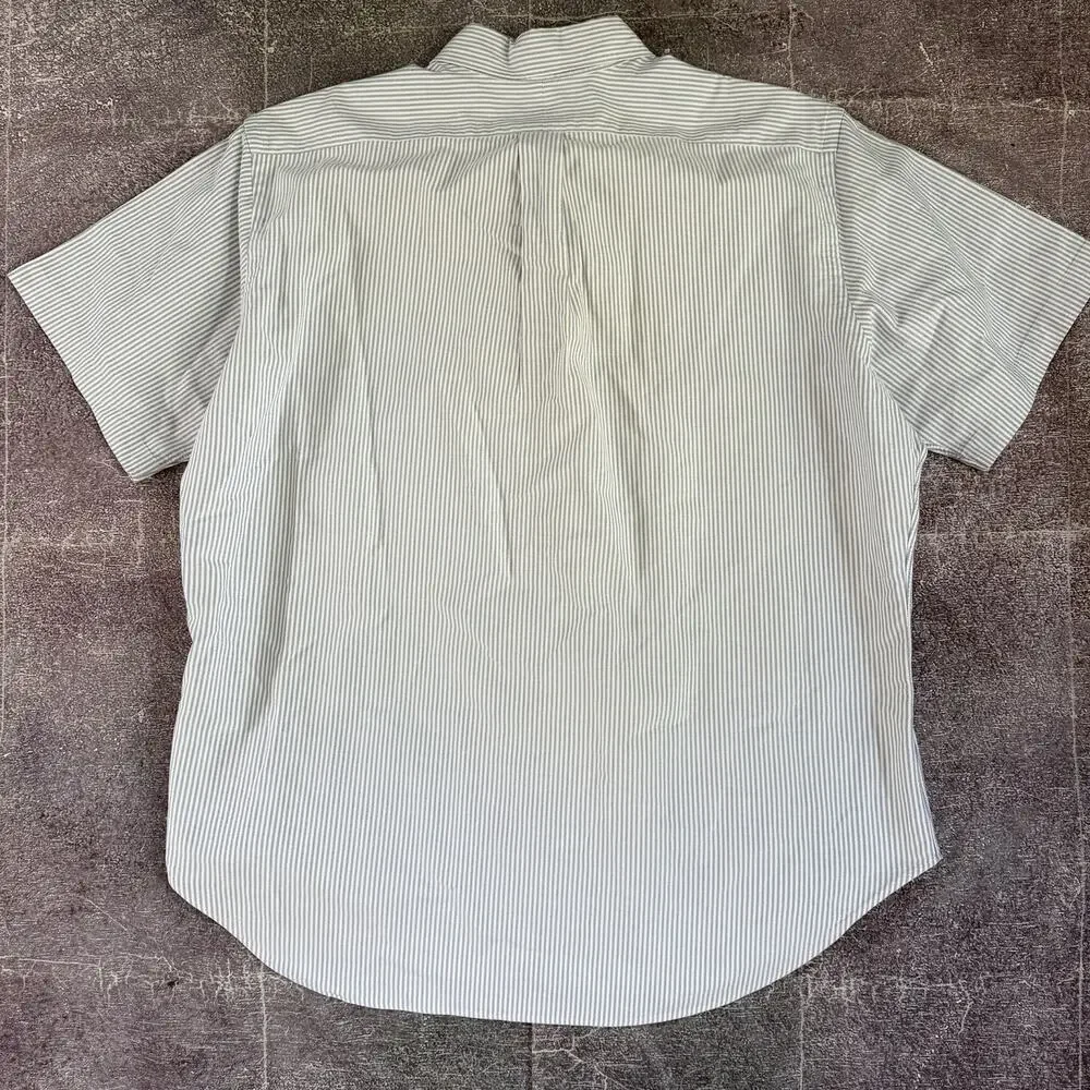 Men's Vintage 90's Ralph Lauren Classic Fit Blue White Striped Polo Shirt Sz XL